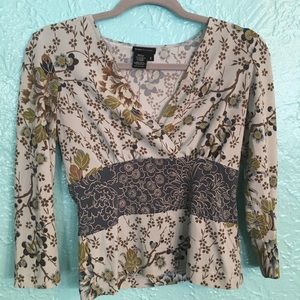 BCBGMAXAZRIA 3/4 Length Sleeve Top S Small